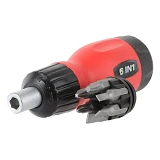 Отвертка реверсионная Intertool VT-1009 с комплектом насадок 6шт                                    