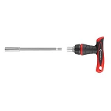 Отвертка Т-образная Intertool VT-1015 реверсионная с цанговым зажимом комплектом насадок 15шт       