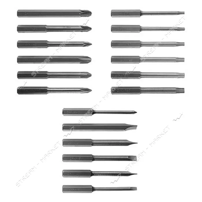 Отвертка реверсионная Intertool VT-1026 с комплектом насадок 26шт                                   
