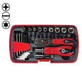 Отвертка Intertool VT-1035 с набором инструментов футляр пластиковый 35шт