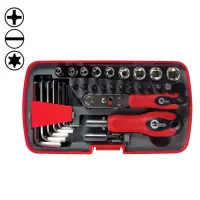 Викрутка Intertool  VT-1035 з набором інструментів футляр пластиковий 35шт                          