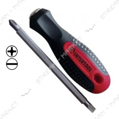 Отвертка двухсторонняя Intertool VT-3100 SL6 PH2                                                    