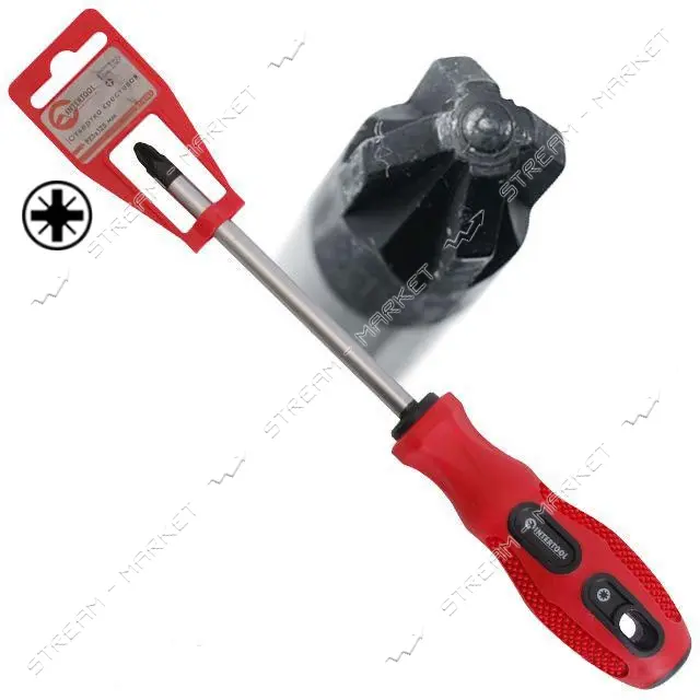 Отвертка крестовая Intertool VT-3156 PZ1x100мм