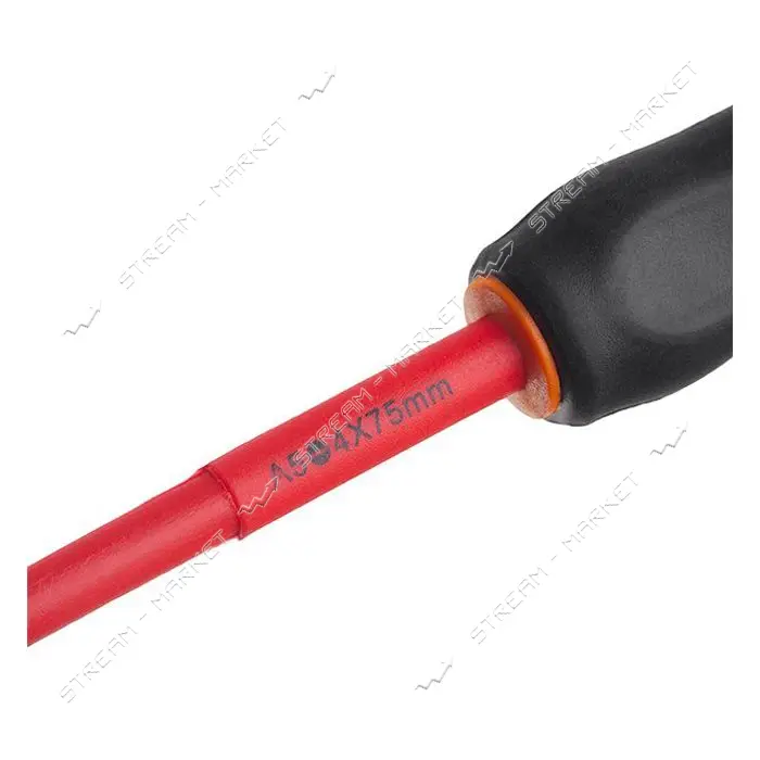 Отвертка Intertool VT-3204 изолированная шлицевая 0.8x4.00мм 75мм 1000В                             