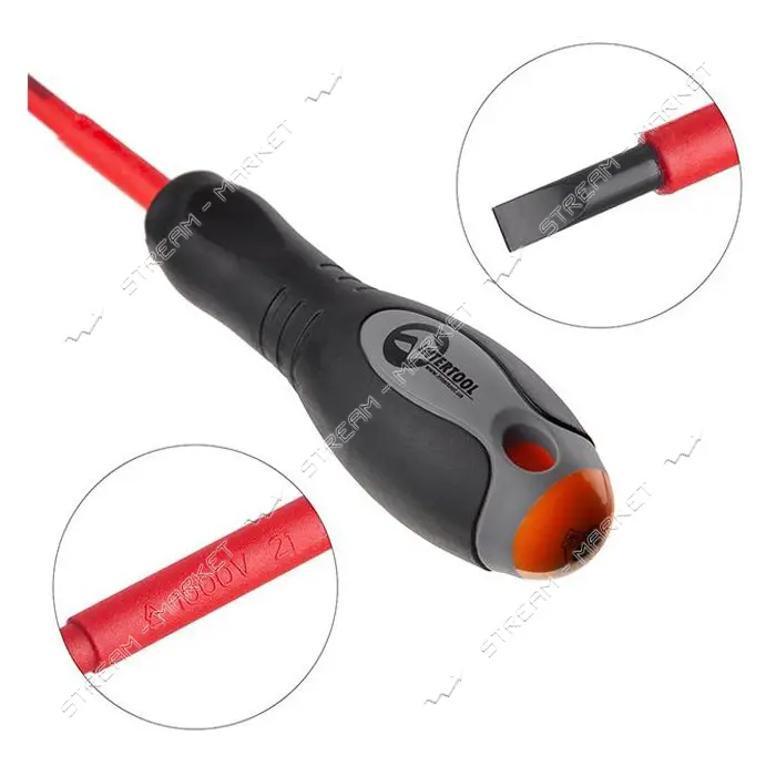 Отвертка Intertool VT-3205 изолированная шлицевая 0.8x4.00мм 100мм 1000В                            
