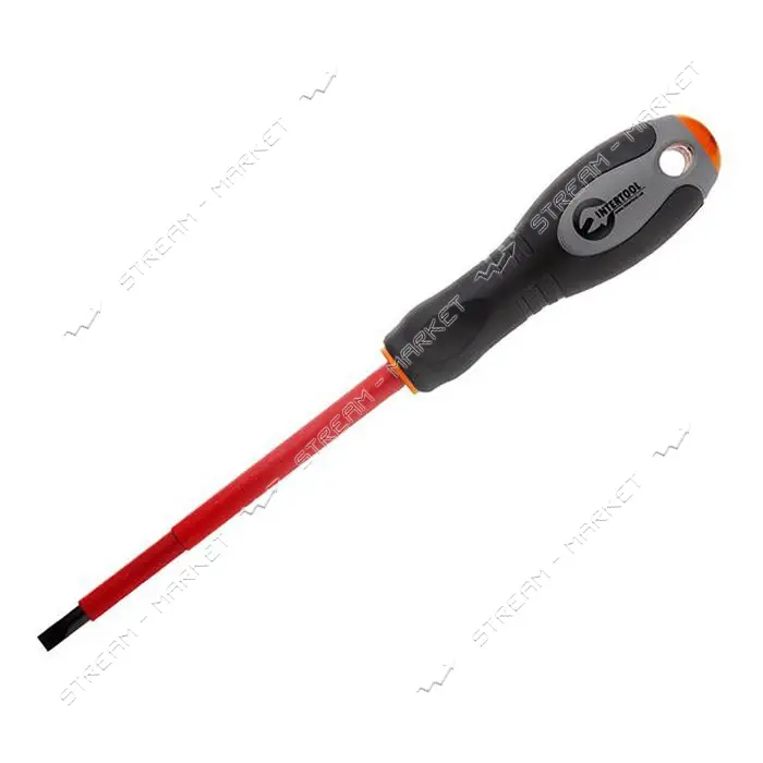 Отвертка Intertool VT-3206 изолированная шлицевая 1.0x5.50мм 125мм 1000В                            
