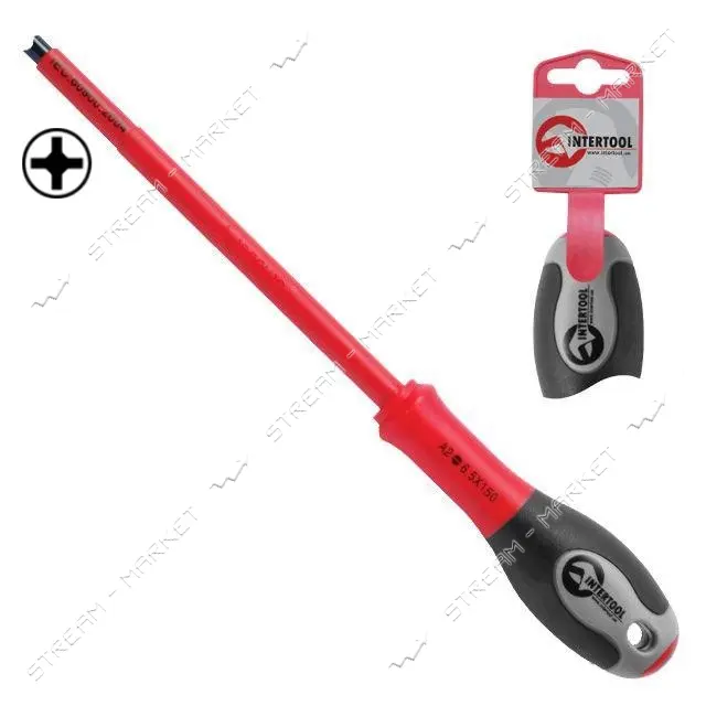 Отвертка Intertool  VT-3210 изолированная крестовая PH0 60мм 1000В                                  
