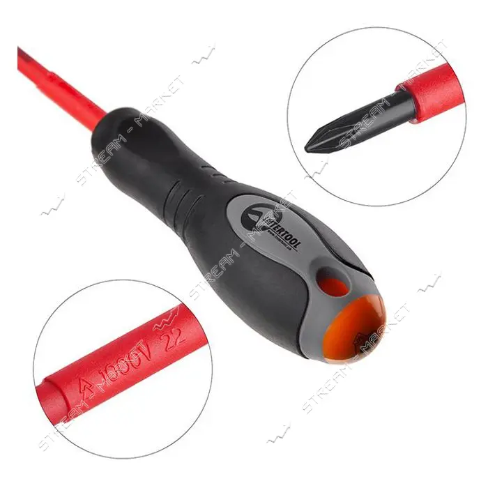 Отвертка Intertool VT-3212 изолированная крестовая PH2 100мм 1000В