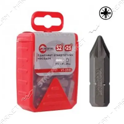 Комплект отверточных насадок Intertool VT-5945 PZ1 1/4" x 25мм 25шт                                 