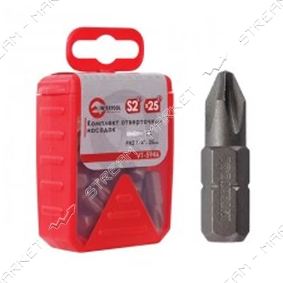 Комплект отверточных насадок Intertool VT-5946 PH2 1/4" x 25мм 25шт