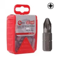 Комплект викруткових насадок Intertool VT-5949 PZ2 1/4" x 25мм 25шт                                 