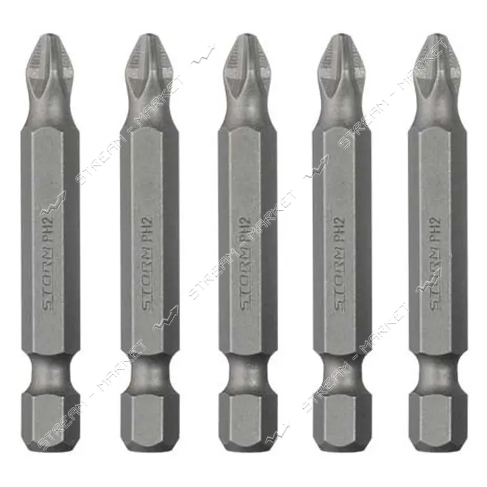 Комплект отверточных насадок Intertool VT-0202 Storm PH2 1/4"x50мм 5шт