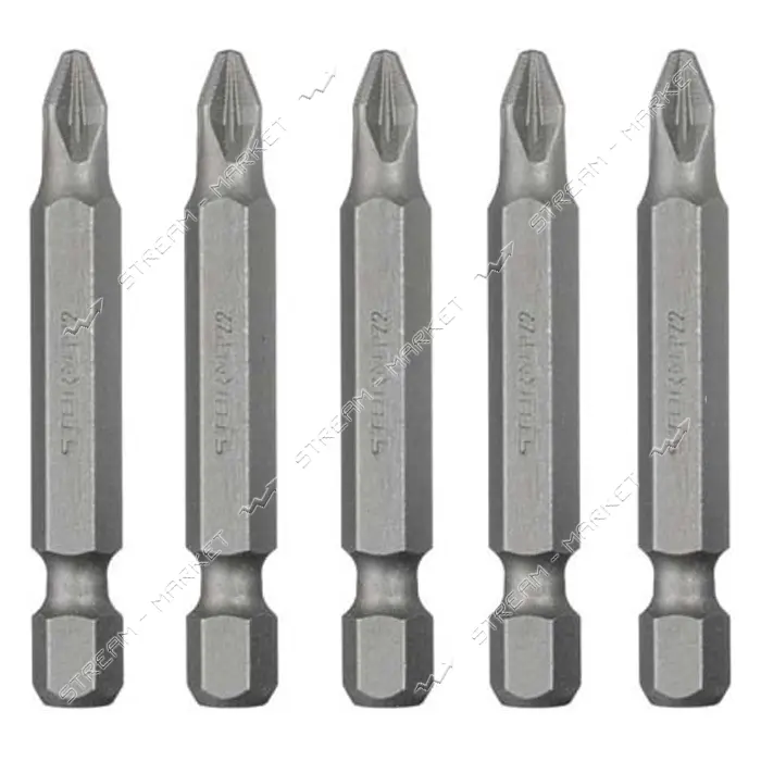 Комплект отверточных насадок Intertool VT-0204 Storm PZ2 1/4"x50мм 5шт