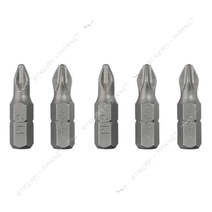 Комплект отверточных насадок Intertool VT-0207 Storm PH2 1/4"x25мм 5шт                              