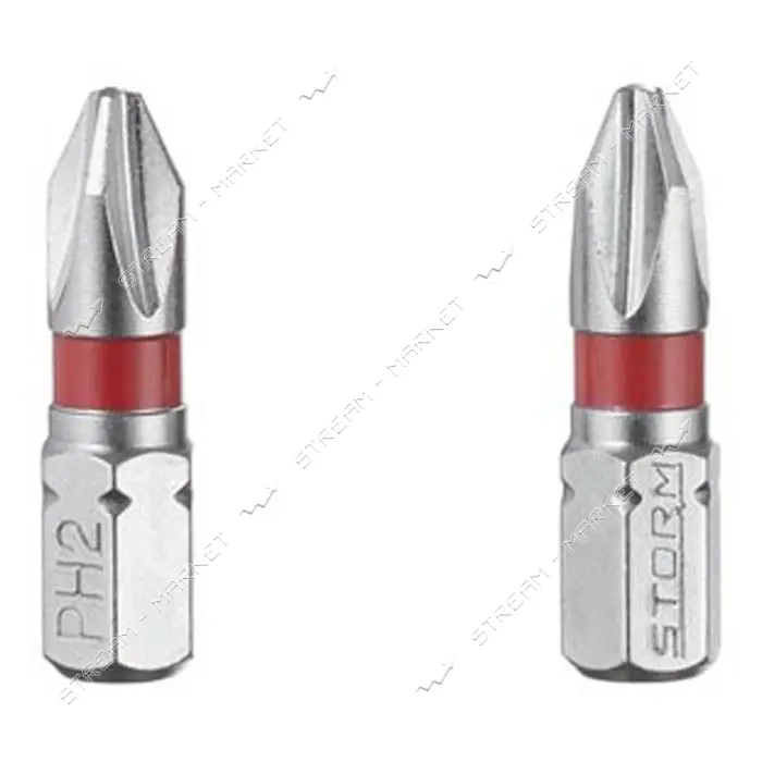 Комплект отверточных насадок Intertool VT-0218 PH2 1/4"x25мм S2 2шт STORM