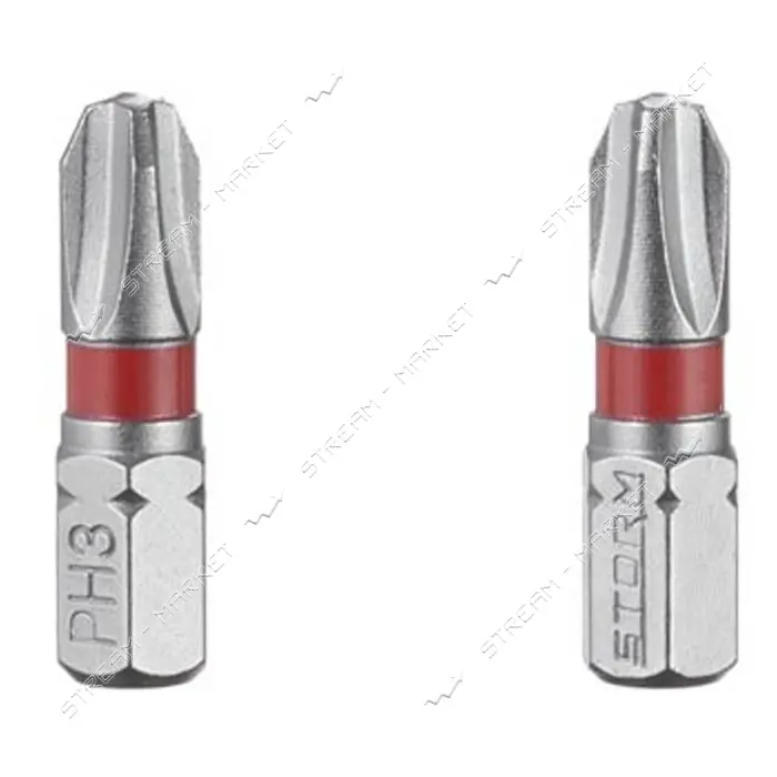 Комплект отверточных насадок Intertool VT-0219 PH3 1/4"x25мм S2 2шт STORM