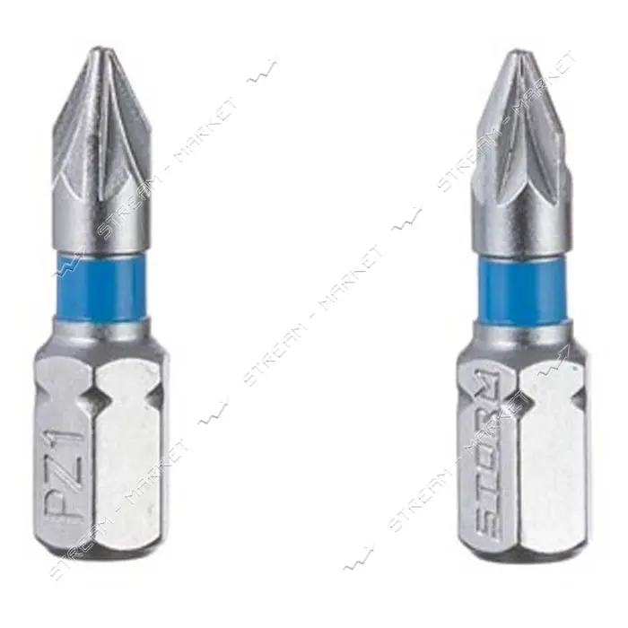 Комплект отверточных насадок Intertool VT-0220 PZ1 1/4"x25мм S2 2шт STORM                           