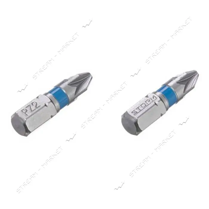 Комплект отверточных насадок Intertool VT-0221 PZ2 1/4"x25мм S2 2шт STORM