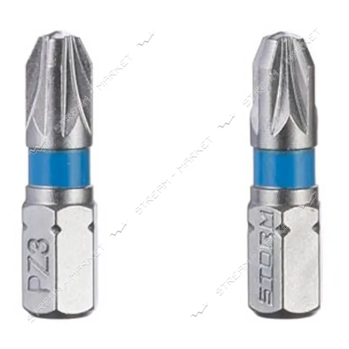 Комплект отверточных насадок Intertool VT-0222 PZ3 1/4"x25мм S2 2шт STORM                           