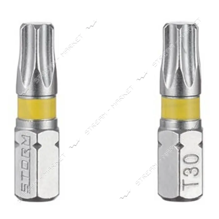 Комплект отверточных насадок Intertool VT-0226 Torx T30 1/4"x25мм S2 2шт STORM