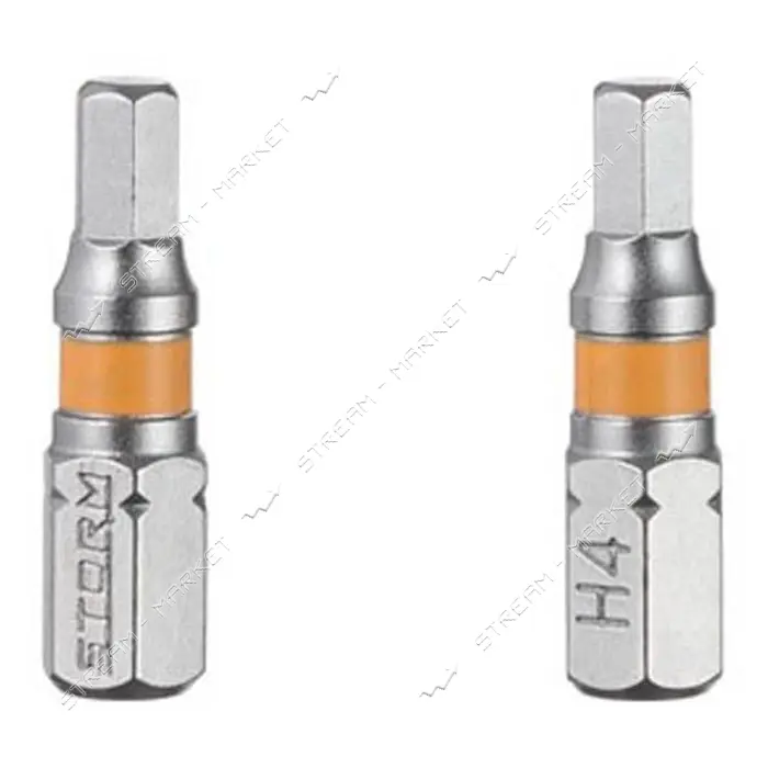 Комплект отверточных насадок Intertool VT-0227 Hex H4.0 1/4"x25мм S2 2шт STORM
