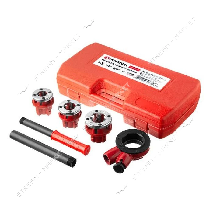 Набор плашек Intertool SD-8003 для нарезки резьбы 1/2" 3/4" 1" 3шт                                  