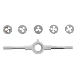 Набор плашек с держателем Intertool SD-8019 M4/M5/M6/M8/M10 6шт