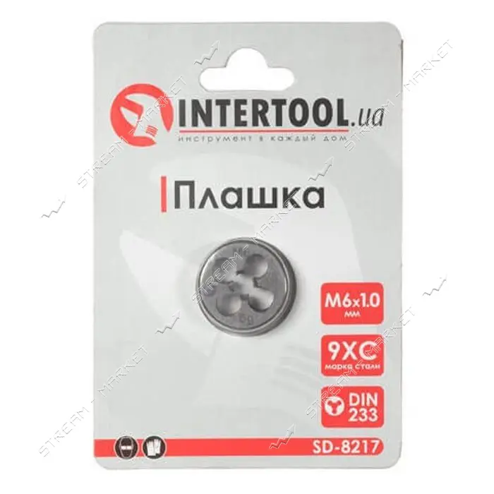 Плашка Intertool SD-8217 M6 1мм