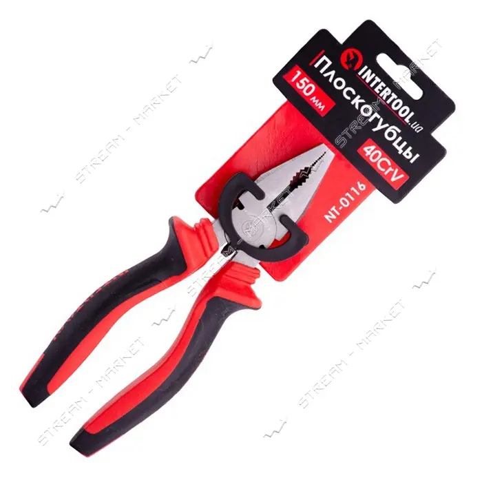 Плоскогубцы Intertool NT-0116 40CrV фосфатированные полированные 150мм                              