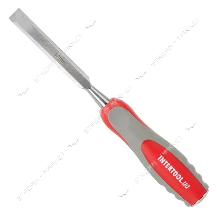 Стамеска Intertool HT-3514 14мм Cr-V двухкомпонентная рукоятка                                      