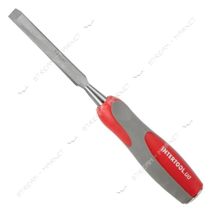Стамеска Intertool HT-3514 14мм Cr-V двухкомпонентная рукоятка                                      