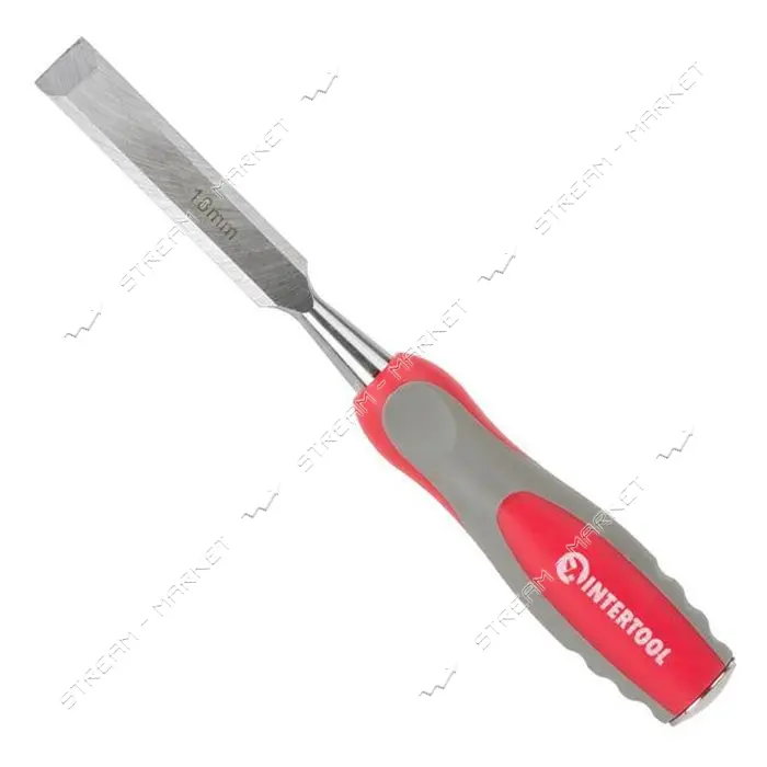 Стамеска Intertool HT-3518 18мм Cr-V двухкомпонентная рукоятка                                      