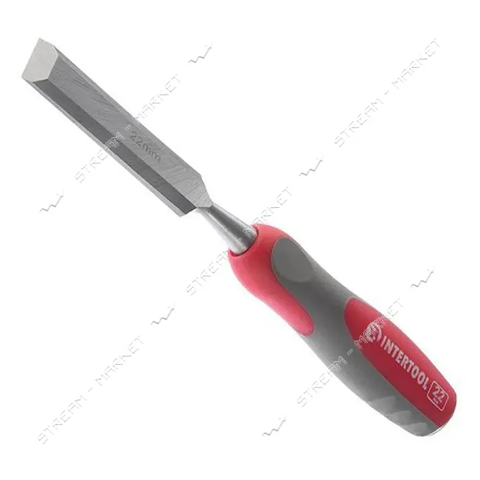 Стамеска Intertool HT-3522 22мм Cr-V двухкомпонентная рукоятка