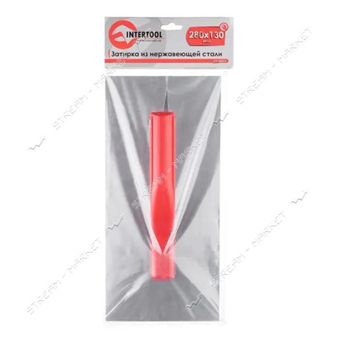 Затирка Intertool KT-0003 из оцинкованной стали 280х130мм без зубьев                                