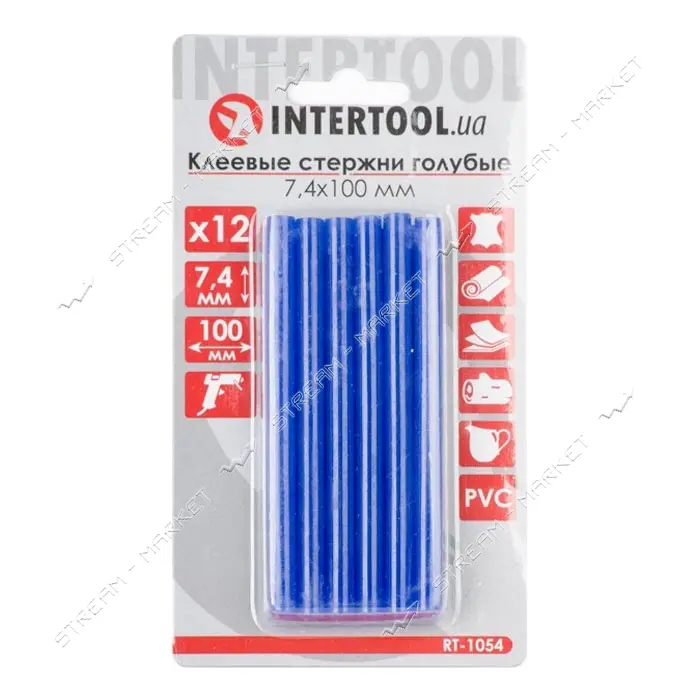Комплект клеевых стержней Intertool RT-1054 7.4x100мм голубые 12шт