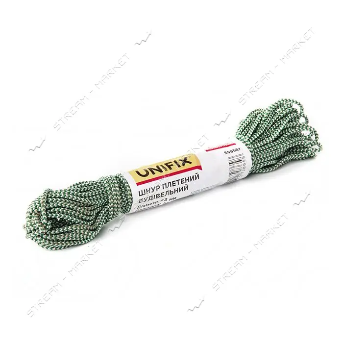 Шнур строительный Unifix 699588 полипропиленовый плетеный 4мм 20м цветной                           
