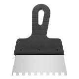 Шпатель Intertool KT-2158 из нержавеющей стали 150мм с зубом 8x8мм