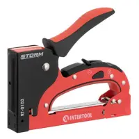 Механический скобозабивной пистолет под скобу Intertool RT-0103 11.3x0.70x4-14мм стальной корпус    