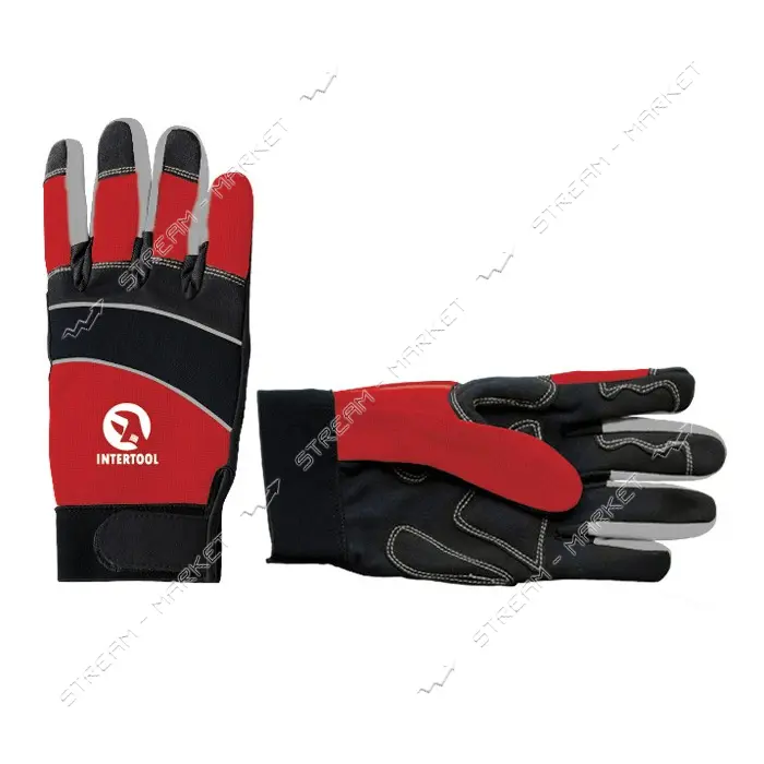 Перчатки Intertool SP-0141 Microfiber со вставками спандекса и неопрена манжет на липучке 9"