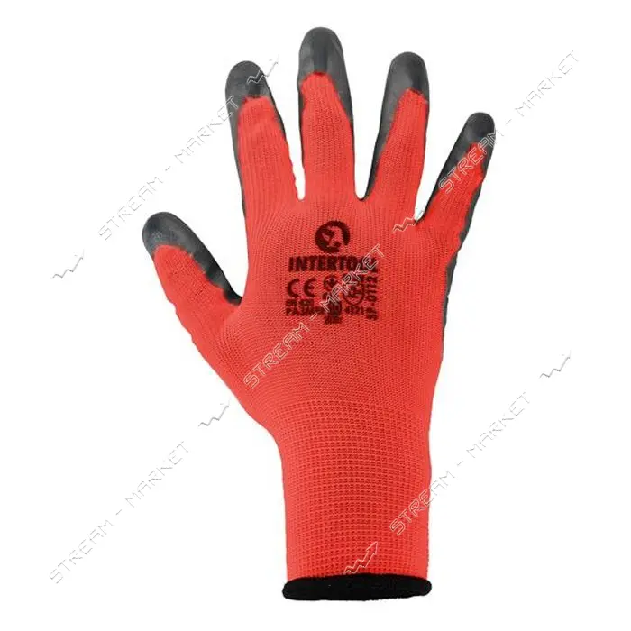 Перчатки вязаные Intertool SP-0112 покрытые нитрилом на ладони 10" серые