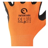 Перчатки Intertool SP-0121 вязаные с синтетическим покрытием рифленым латексом 10"
