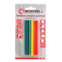 Комплект клеевых стержней Intertool RT-1031 7.4х100мм ассорти 12шт                                  