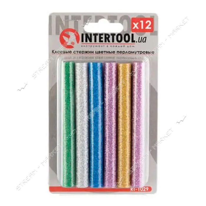 Комплект клеевых стержней Intertool RT-1029 11.2х100мм ассорти 12шт