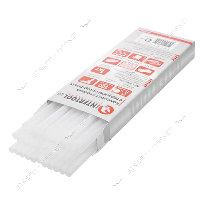 Комплект клеевых стержней Intertool RT-1025 11.2x300мм прозрачные 1кг                               