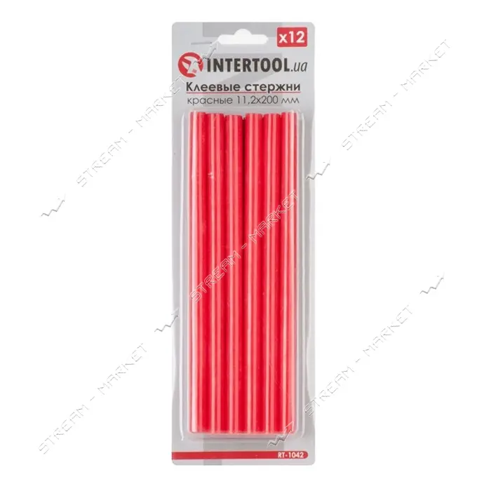 Комплект клеевых стержней Intertool RT-1042 11.2x200мм красные 12шт