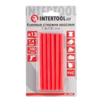 Комплект клеевых стержней Intertool RT-1043 7.4x100мм красные 12шт                                  