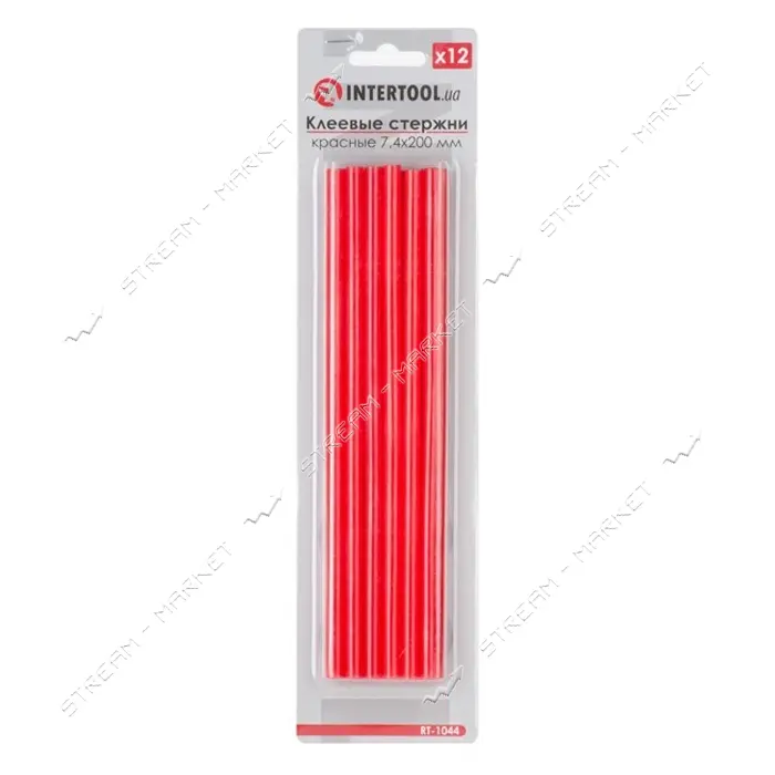 Комплект клеевых стержней Intertool RT-1044 7.4x200мм красные 12шт