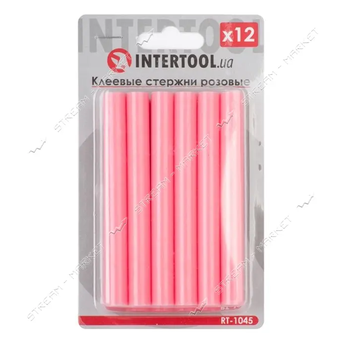Комплект клеевых стержней Intertool RT-1045 11.2x100мм розовые 12шт