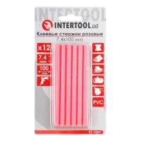 Комплект клеевых стержней Intertool RT-1047 7.4x100мм розовые 12шт                                  
