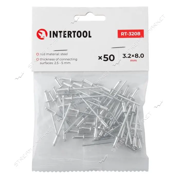 Заклепка Intertool RT-3208 алюминиевая 3.2х8.0мм                                                    